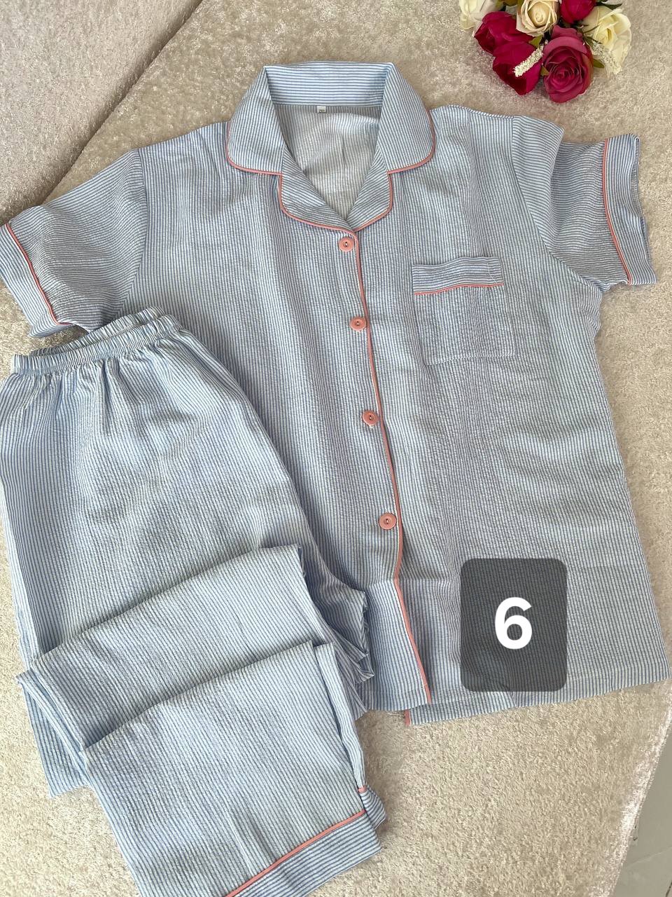 ست پیراهن آستین کوتاه و شلوار بلند 11726