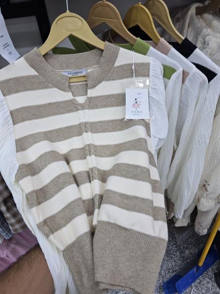 بلور بافت راه راه آستین توری