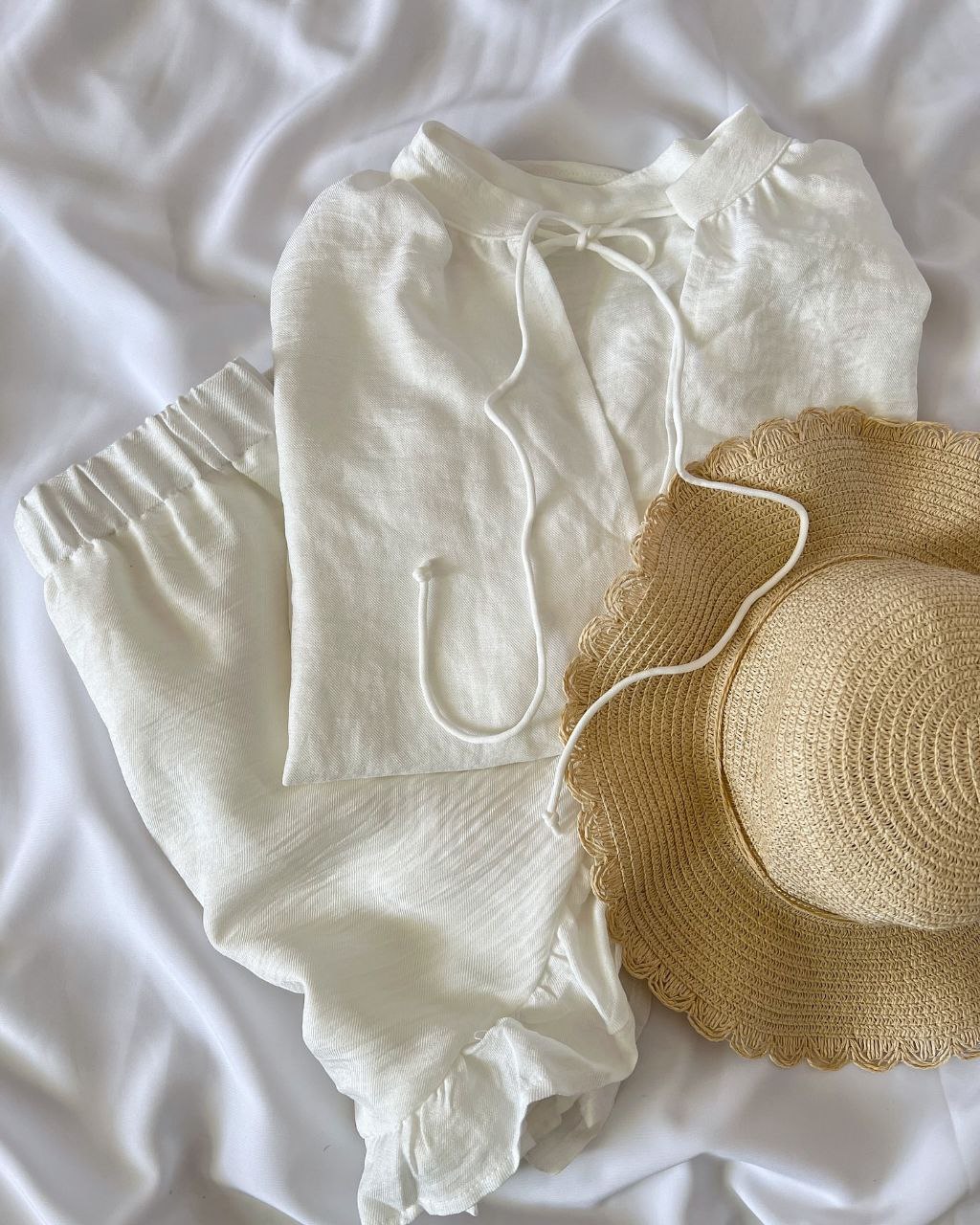 ست بلوز و شرتک لش نخی