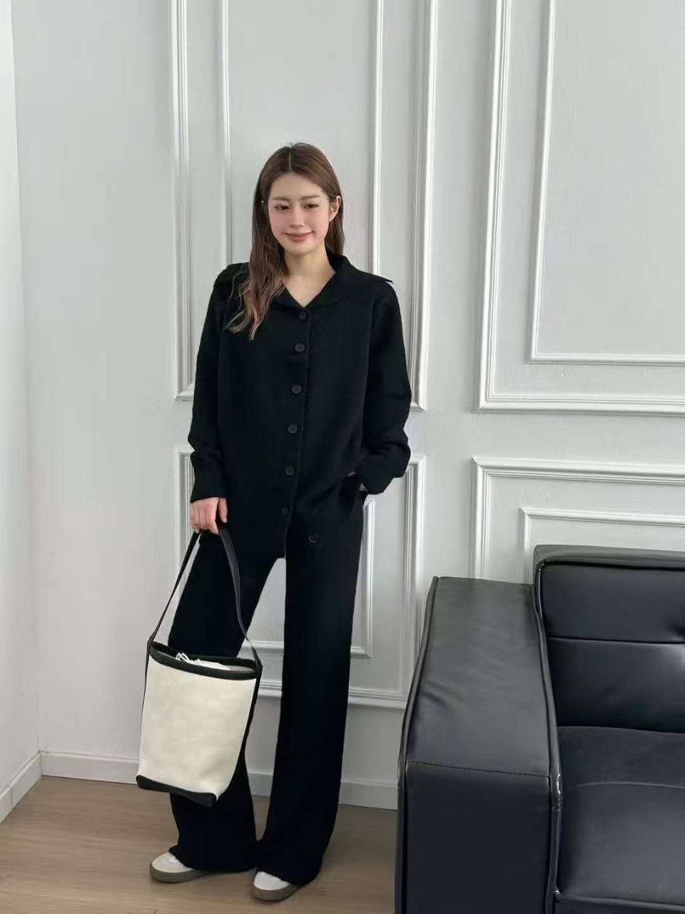 ست دو تیکه بافت یقه اسکی