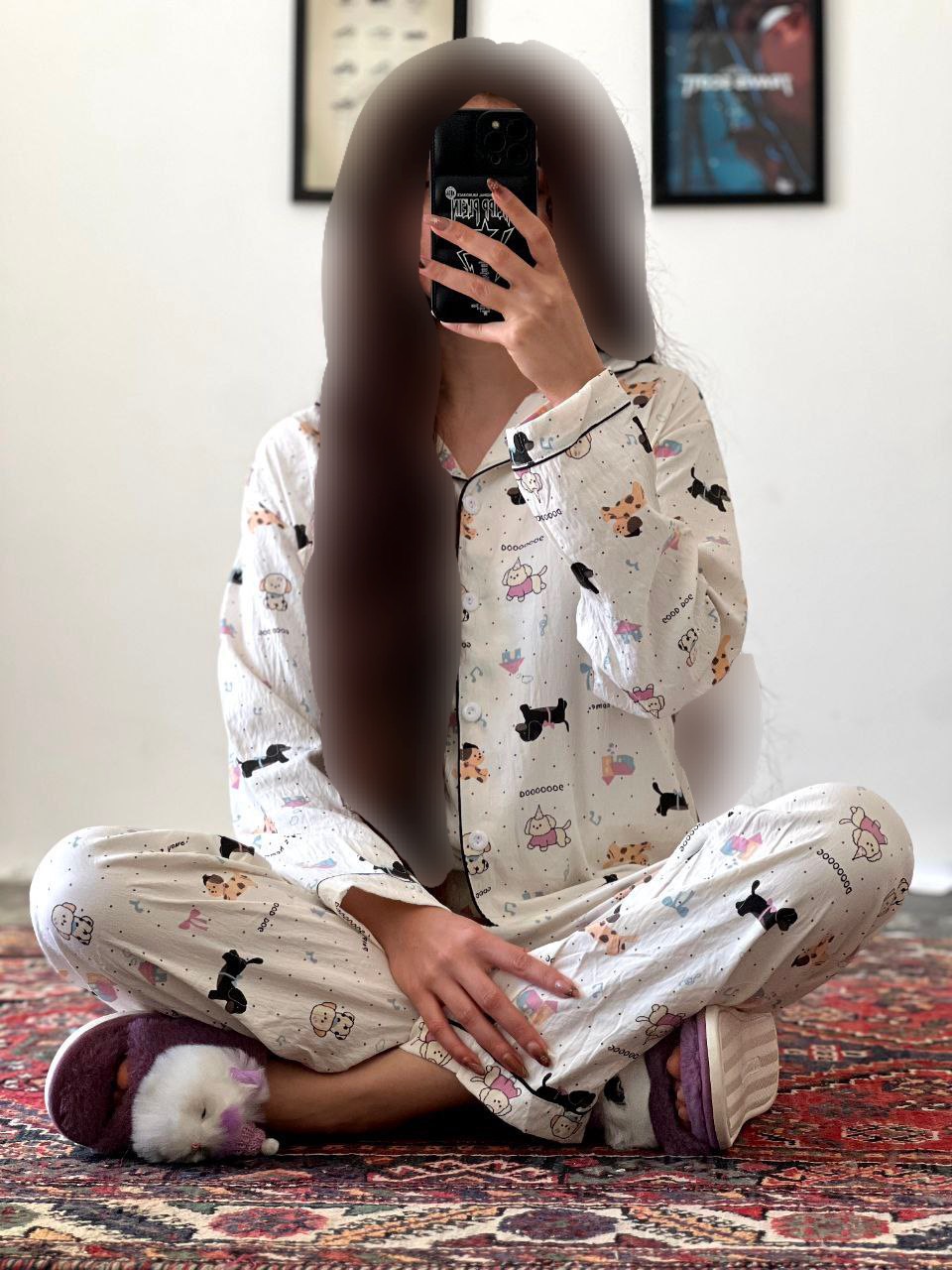ست دو تیکه بلوز و شلوار نخی