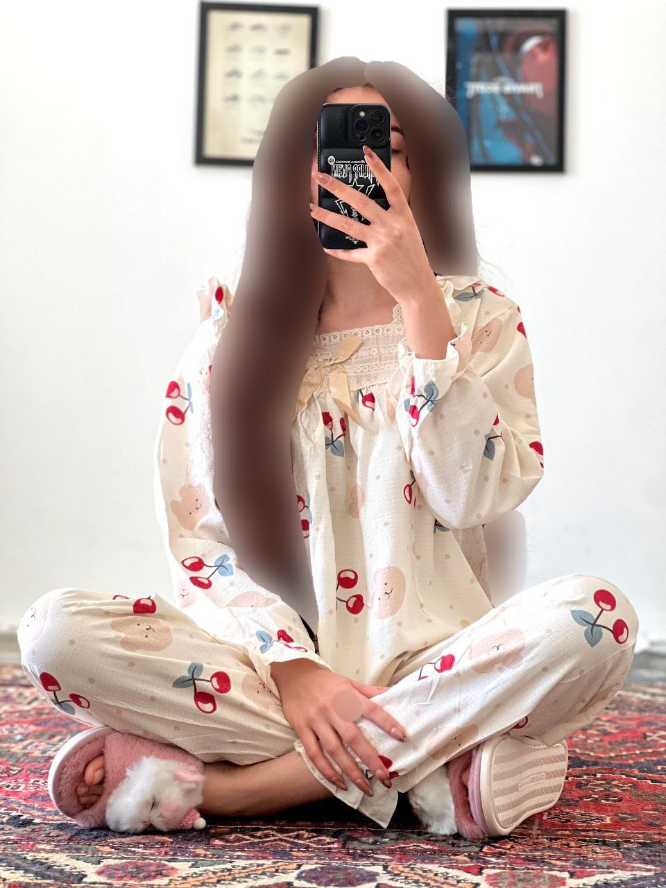 ست دو تیکه بلوز و شلوار نخی