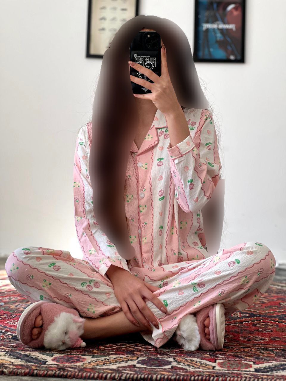 ست دو تیکه بلوز و شلوار نخی