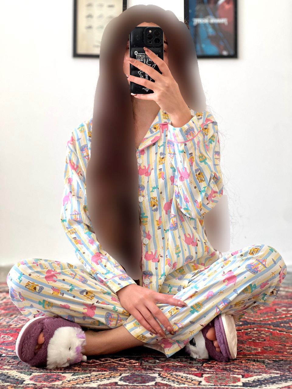 ست دو تیکه بلوز و شلوار نخی