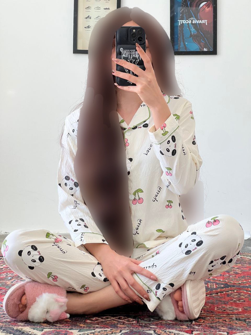ست دو تیکه بلوز و شلوار نخی