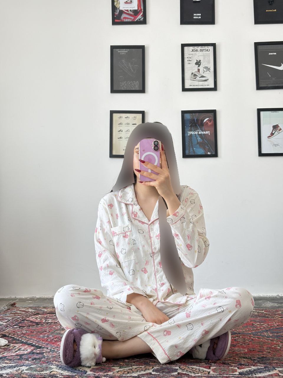 ست دو تیکه بلوز و شلوار نخی