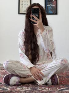 ست دو تیکه بلوز و شلوار نخی