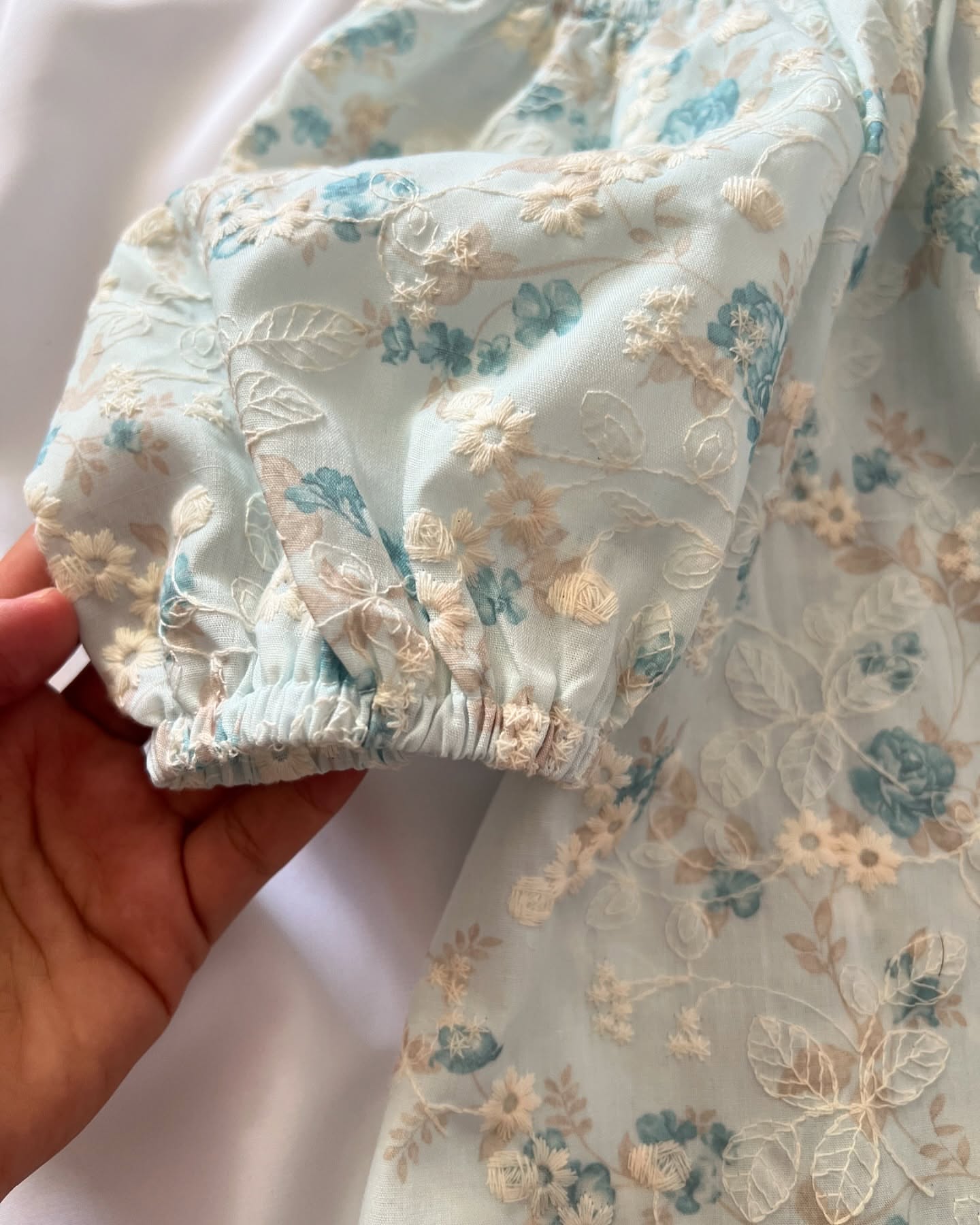 ست دو تیکه شومیز خامه دوزی و دامن نخی