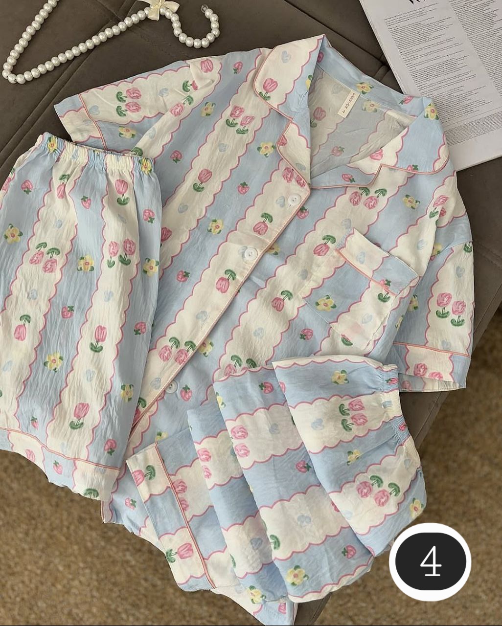 ست سه تیکه نخی طرحدار