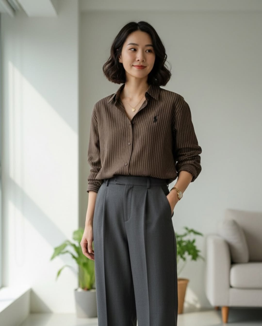 شومیز مانتویی راه راه