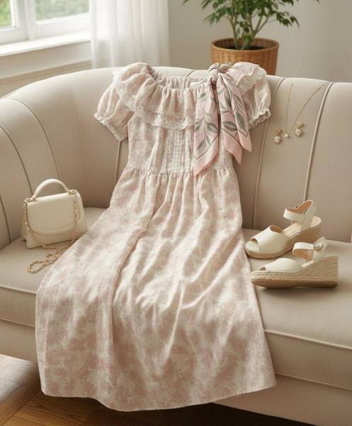 پیراهن بلند نخی مجلسی زنانه