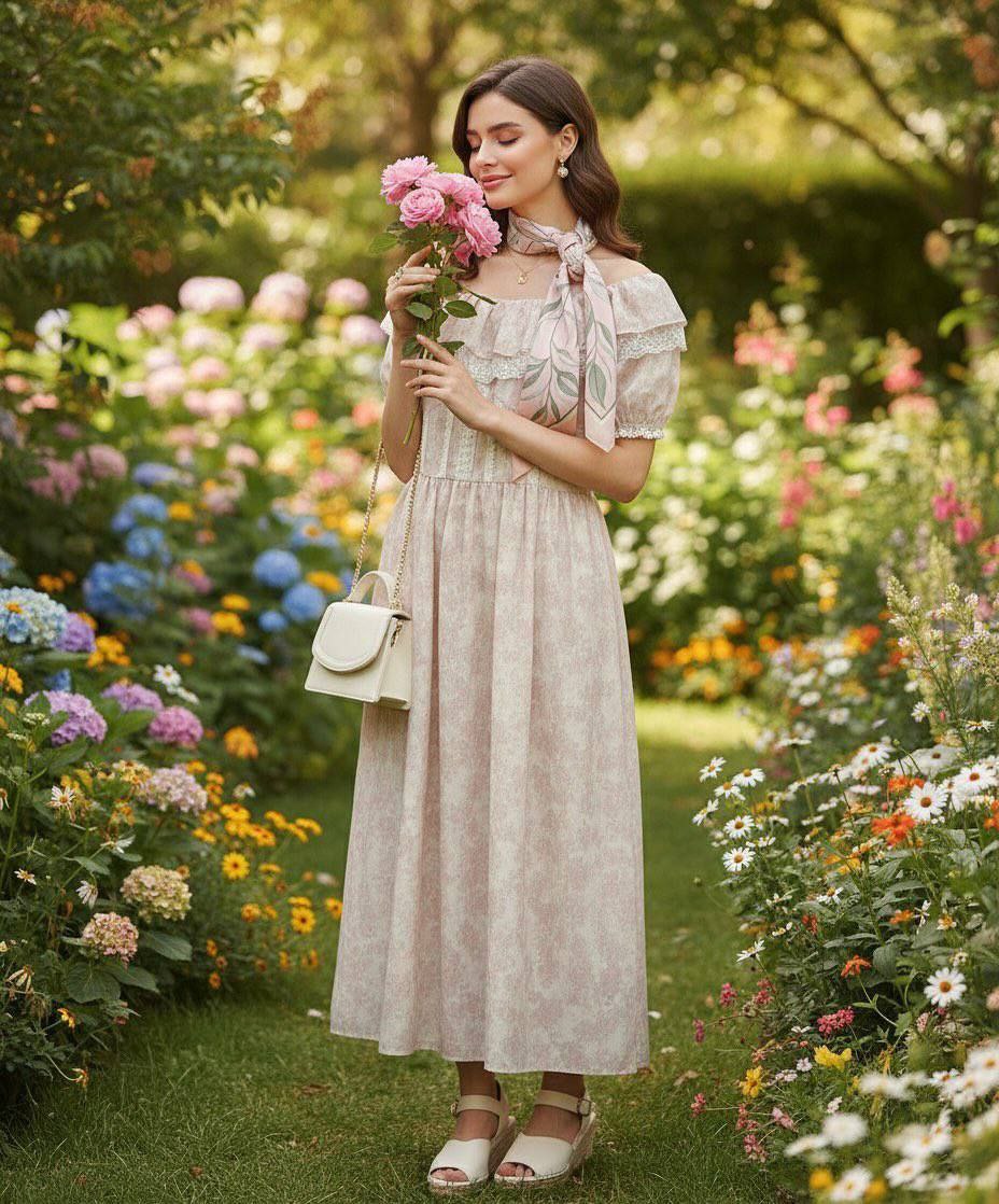 پیراهن بلند نخی مجلسی زنانه