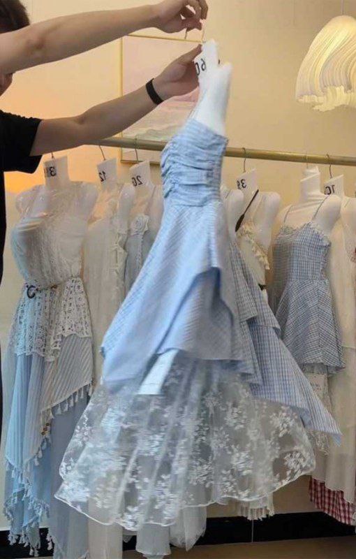 پیراهن دو بند نخی عروسکی پرنسسی