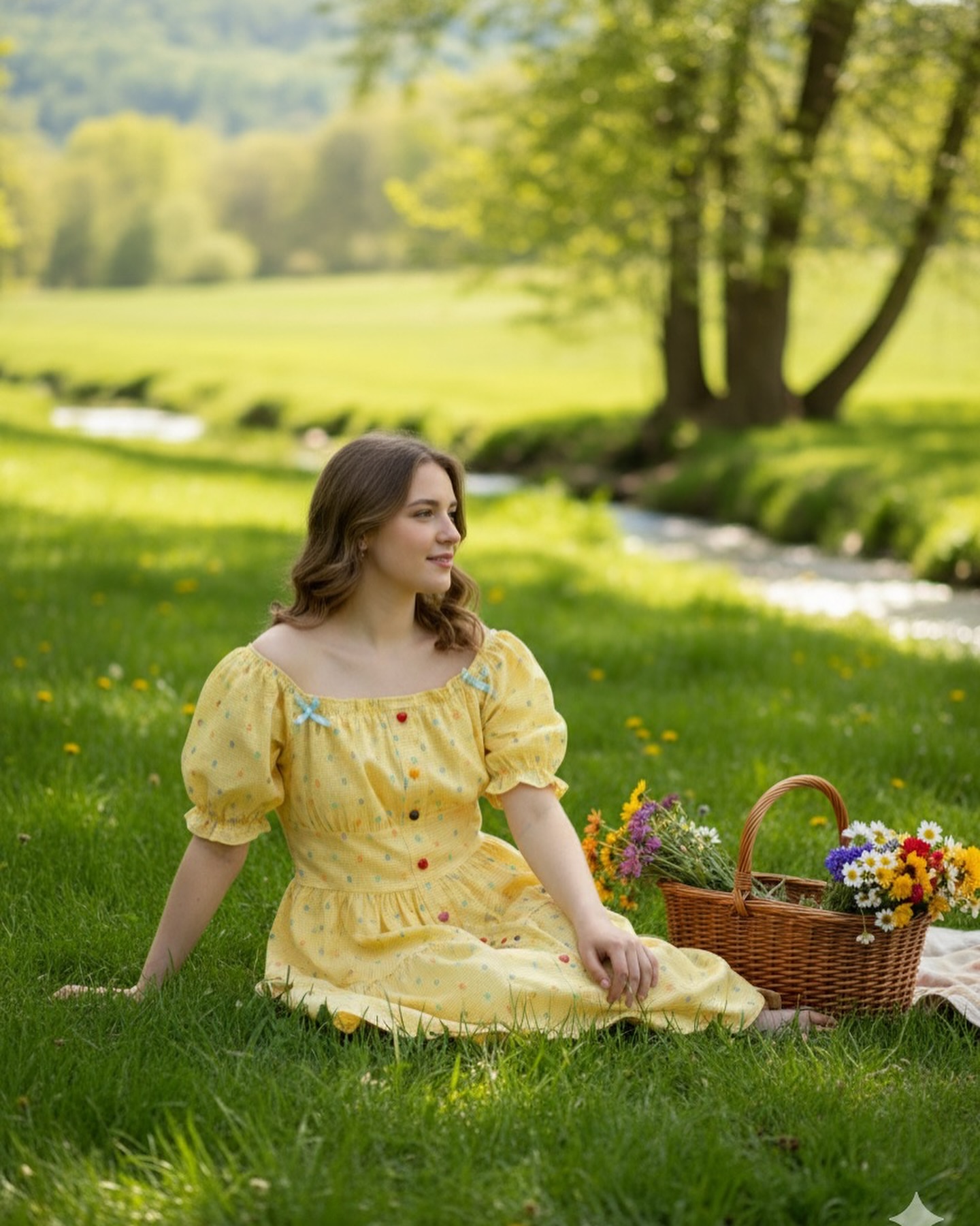 پیراهن نخی عروسکی پرنسسی