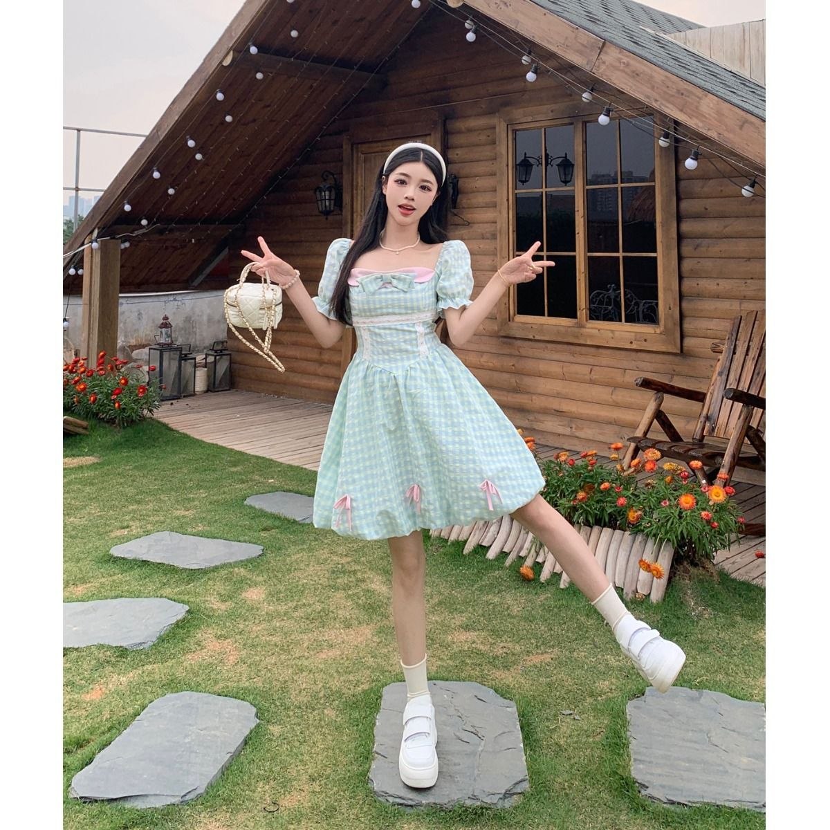 پیراهن نخی عروسکی پرنسسی