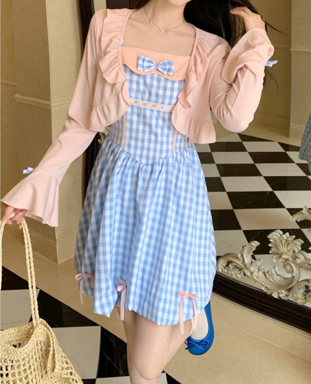 پیراهن نخی عروسکی پرنسسی