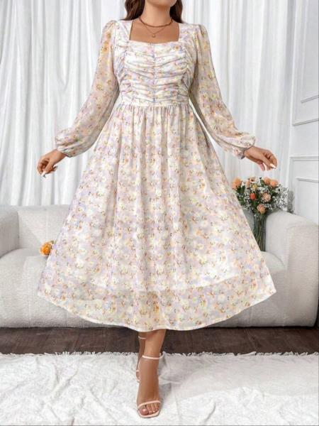 پیراهن گلدار قواره بزرگ