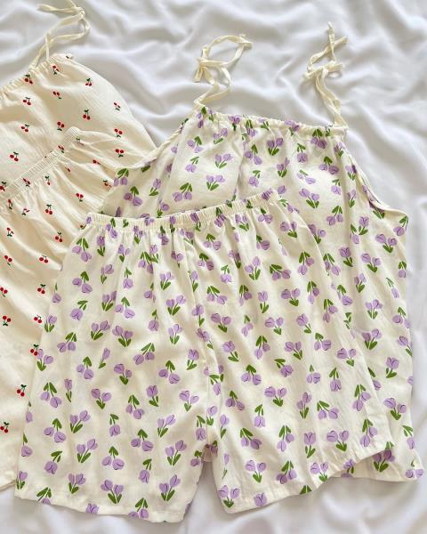 ست تاپ و شرتک نخی