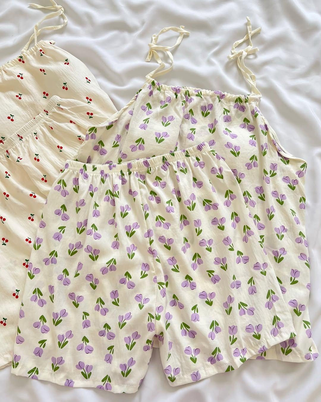 ست تاپ و شرتک نخی