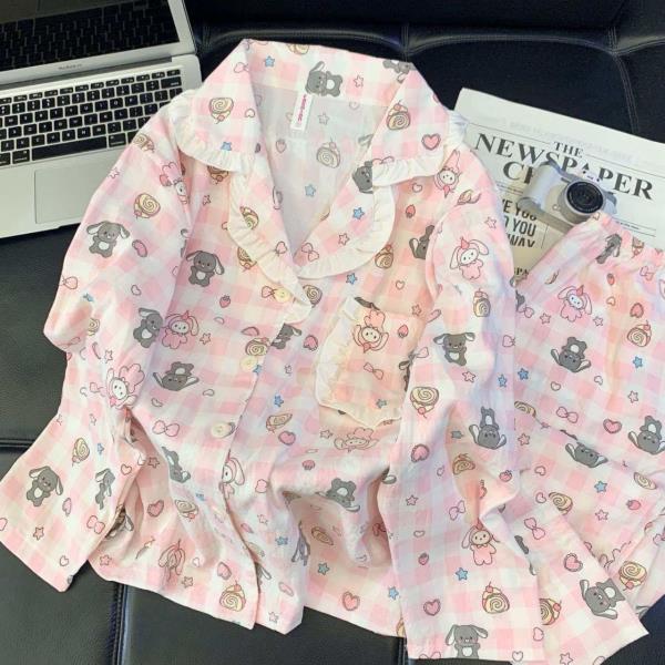 ست دو تیکه بلوز و شلوار نخی