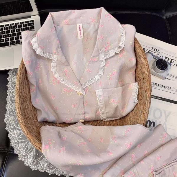 ست دو تیکه بلوز و شلوار نخی