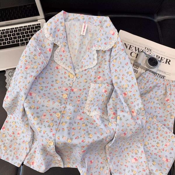 ست دو تیکه بلوز و شلوار نخی