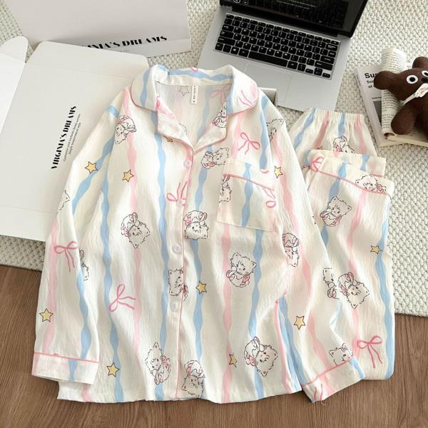 ست دو تیکه بلوز و شلوار نخی