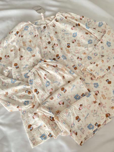 ست دو تیکه بلوز و شلوار نخی