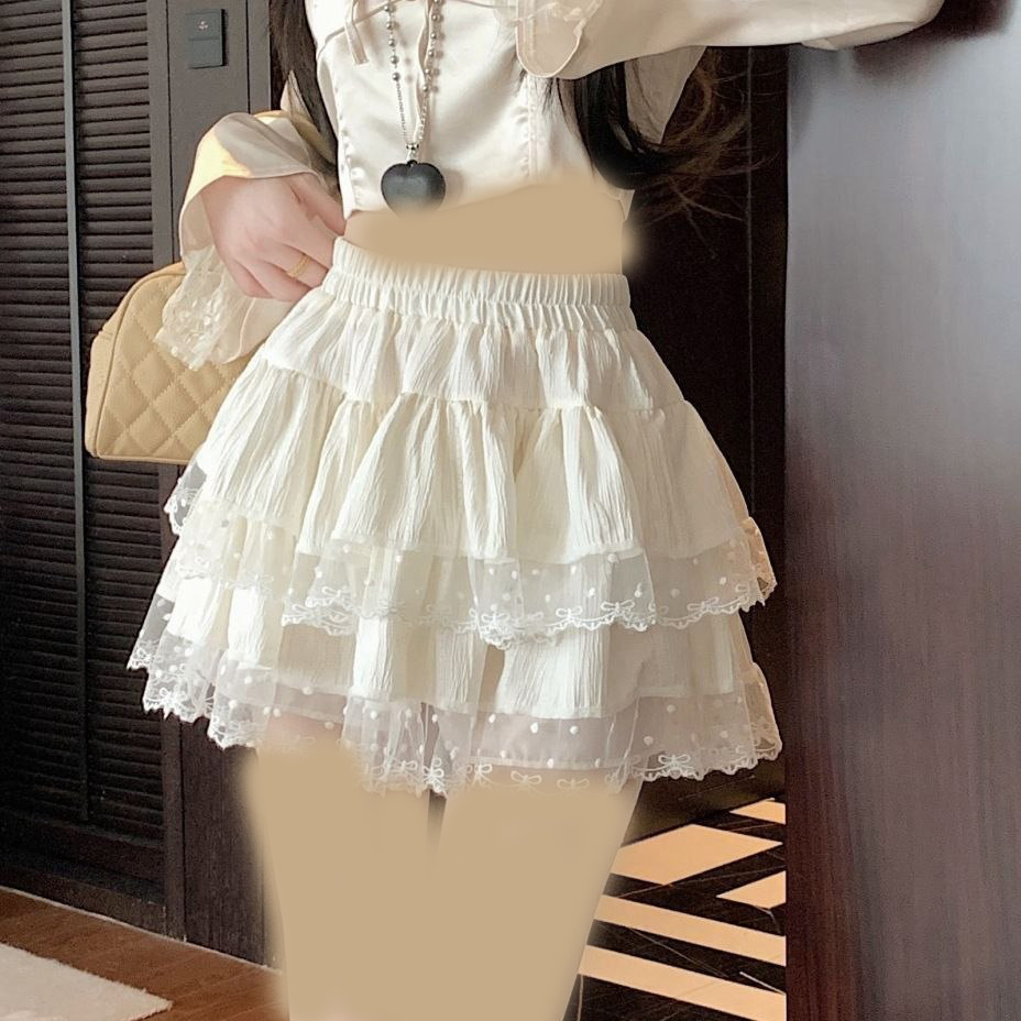 دامن کوتاه توری طبقه ای