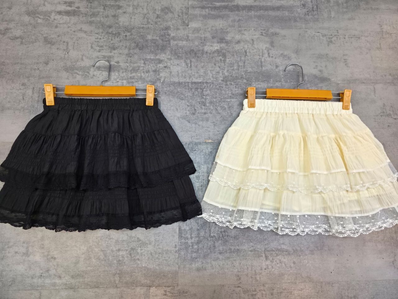 دامن کوتاه توری طبقه ای