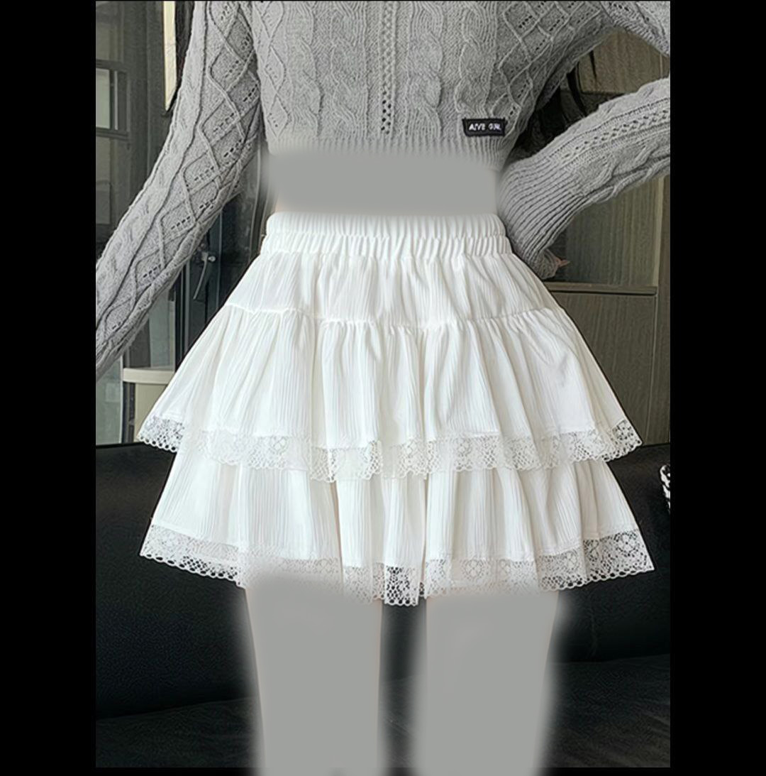 دامن کوتاه طبقه ای توری دار