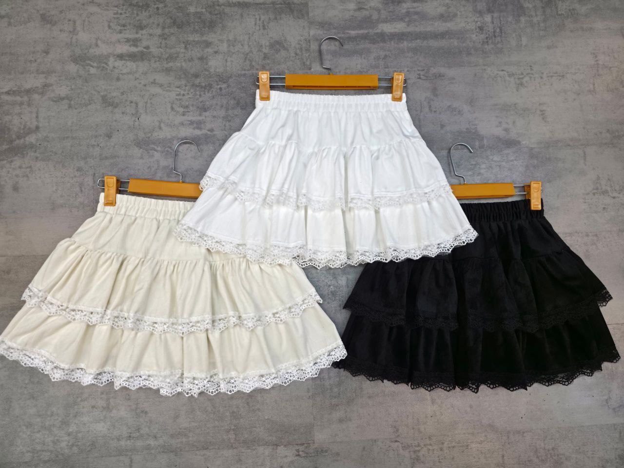 دامن کوتاه طبقه ای توری دار