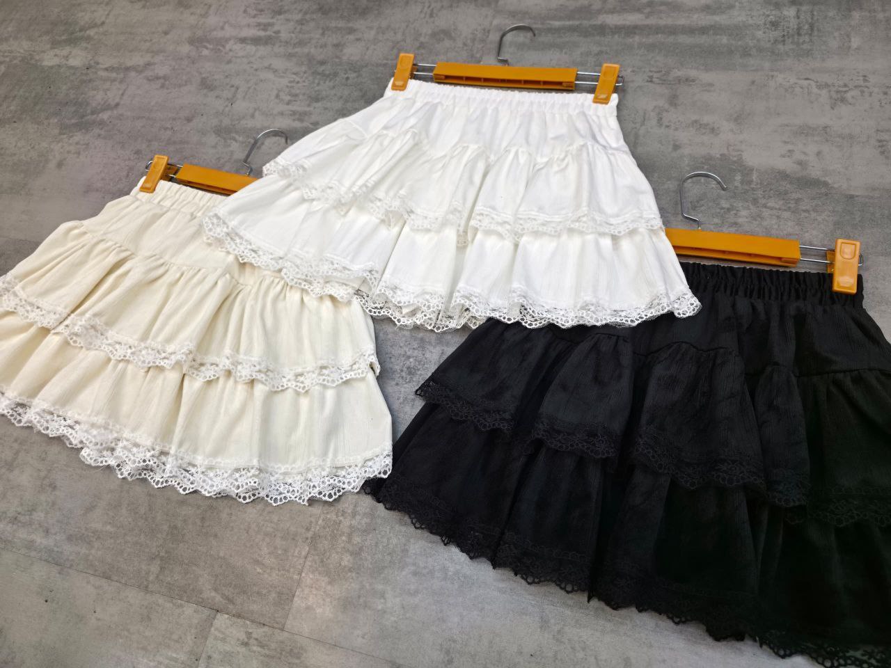 دامن کوتاه طبقه ای توری دار