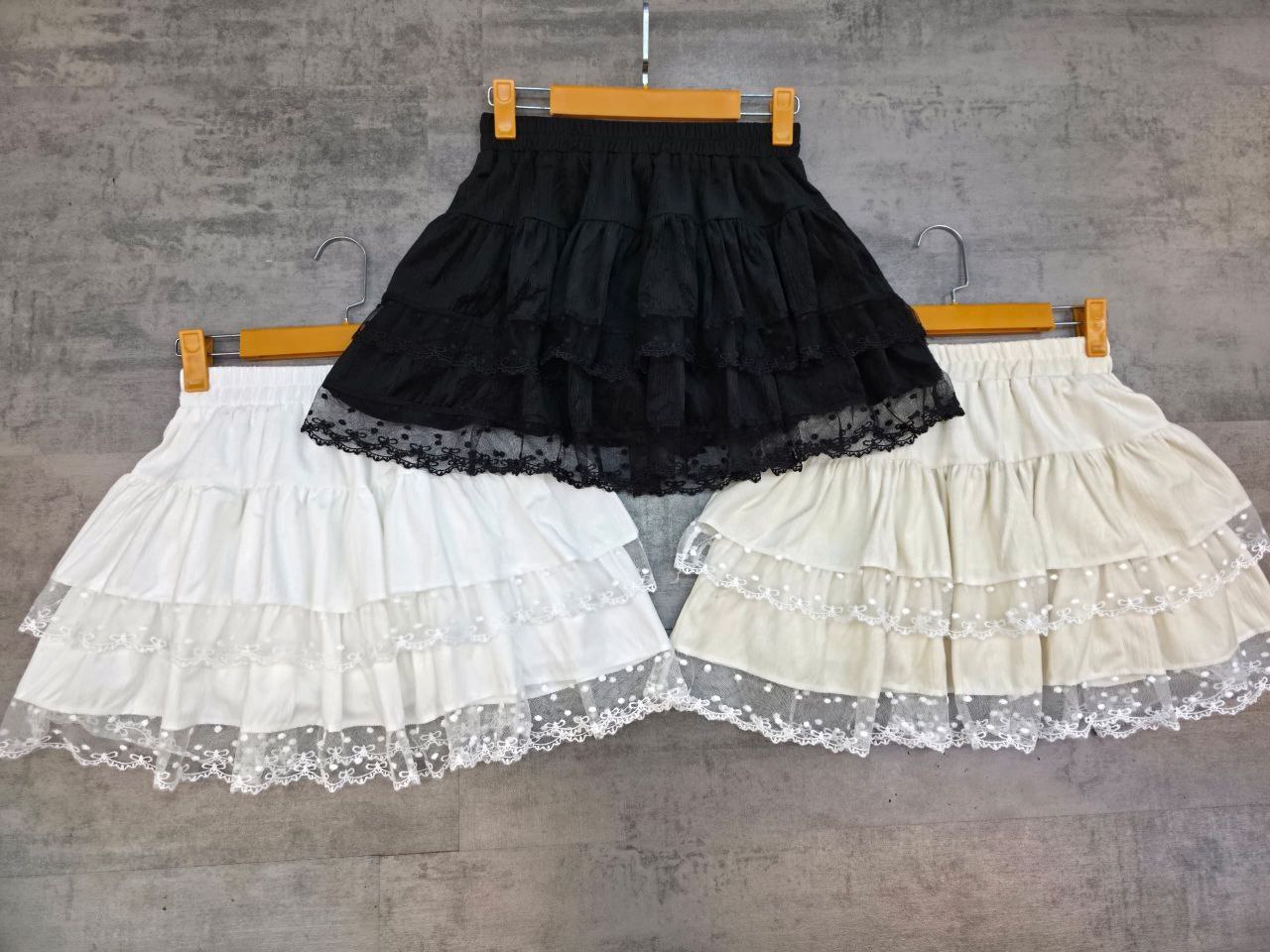 دامن کوتاه طبقه ای توری دار