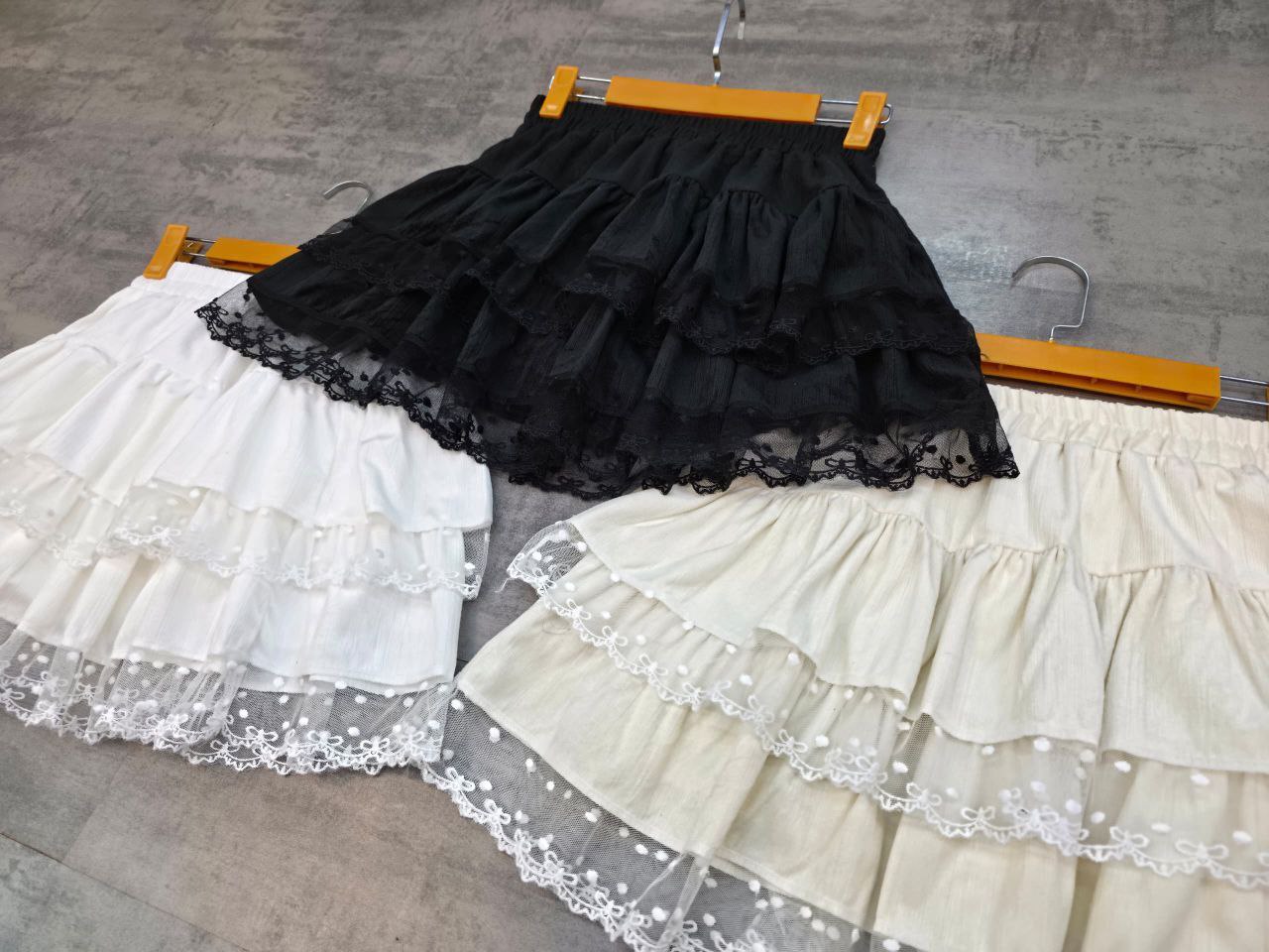 دامن کوتاه طبقه ای توری دار