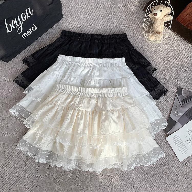 دامن کوتاه طبقه ای توری دار