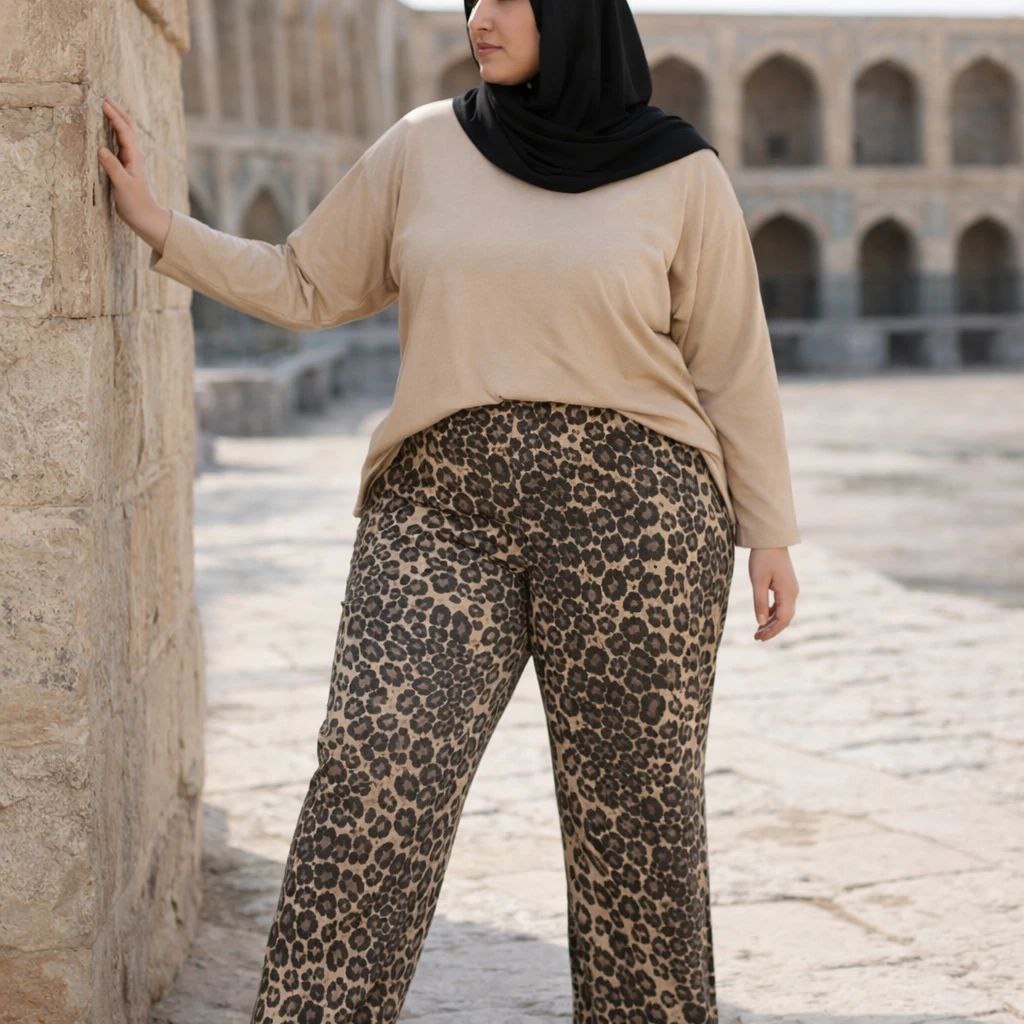 شلوار پلنگی سایز بزرگ