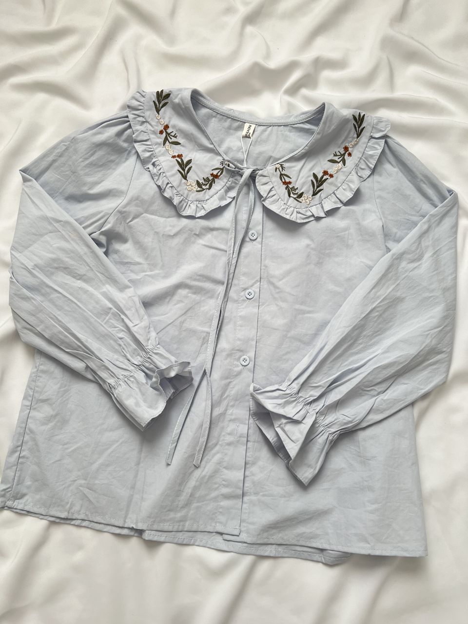 شومیز کتان یقه گلدوزی BB