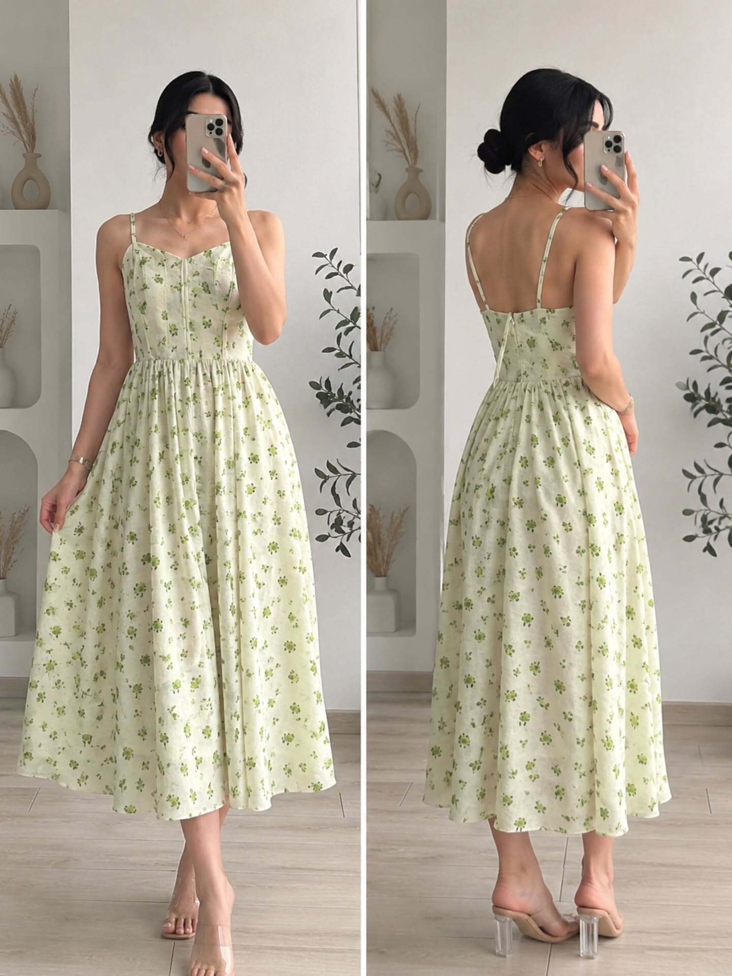 پیراهن گلدار نخی
