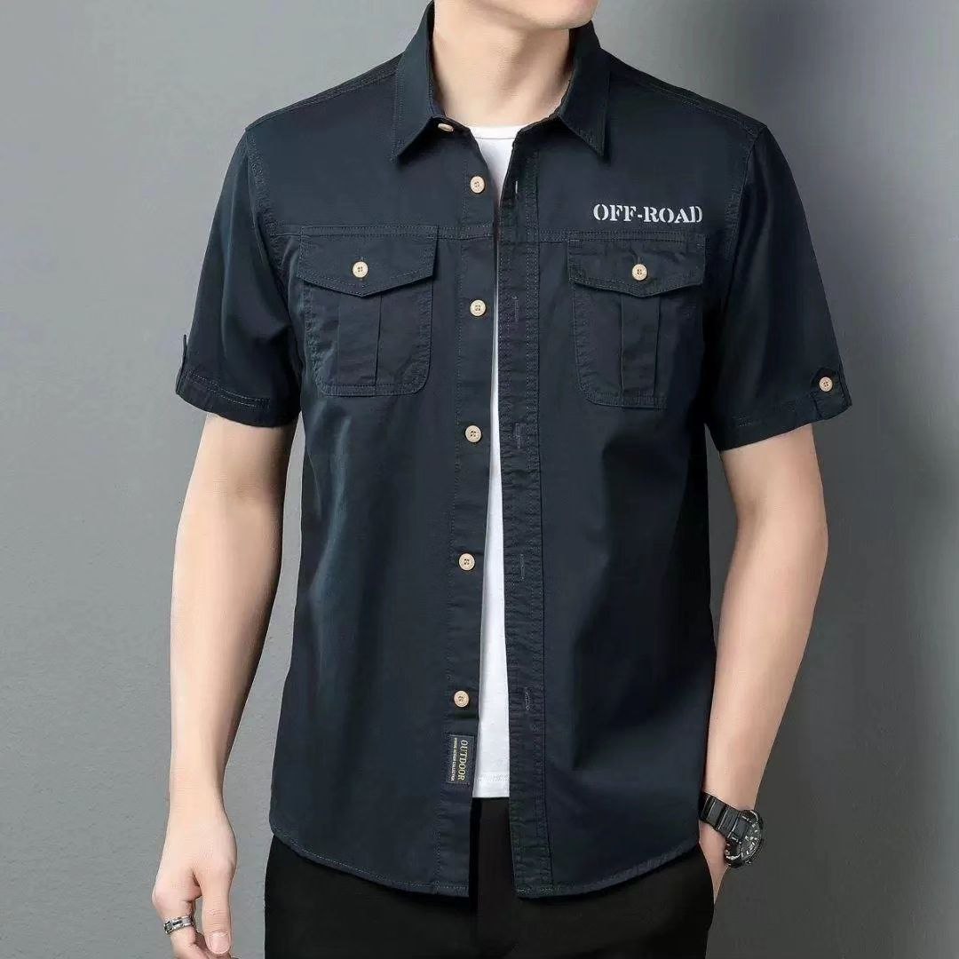 پیراهن کتان دوجیب مارک آفرود off road کد 1751