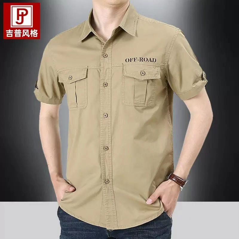 پیراهن کتان دوجیب مارک آفرود off road کد 1751