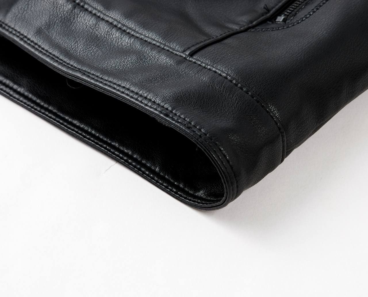 کاپشن چرم کلاسیک کلاه دار کد 985