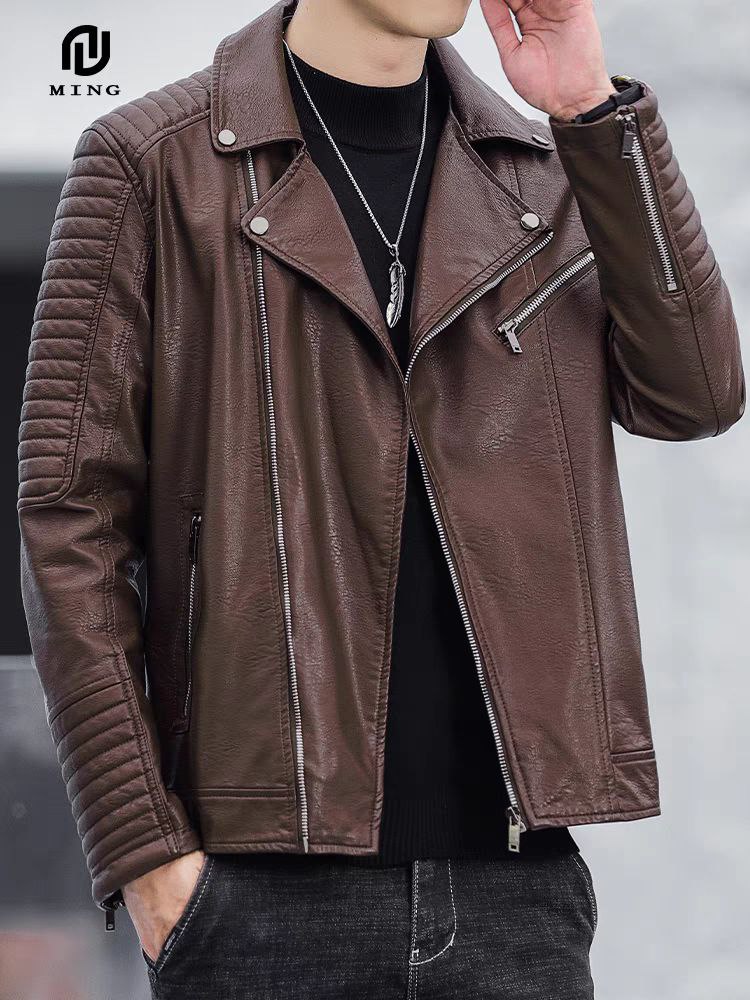 کاپشن چرم یقه انگلیسی کد 2667