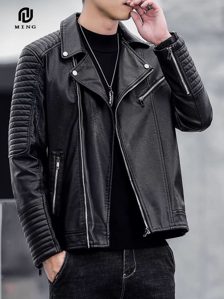 کاپشن چرم یقه انگلیسی کد 2667