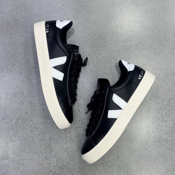 ونس وجا کمپو مشکی سفید Veja Campo Leather Black White 113