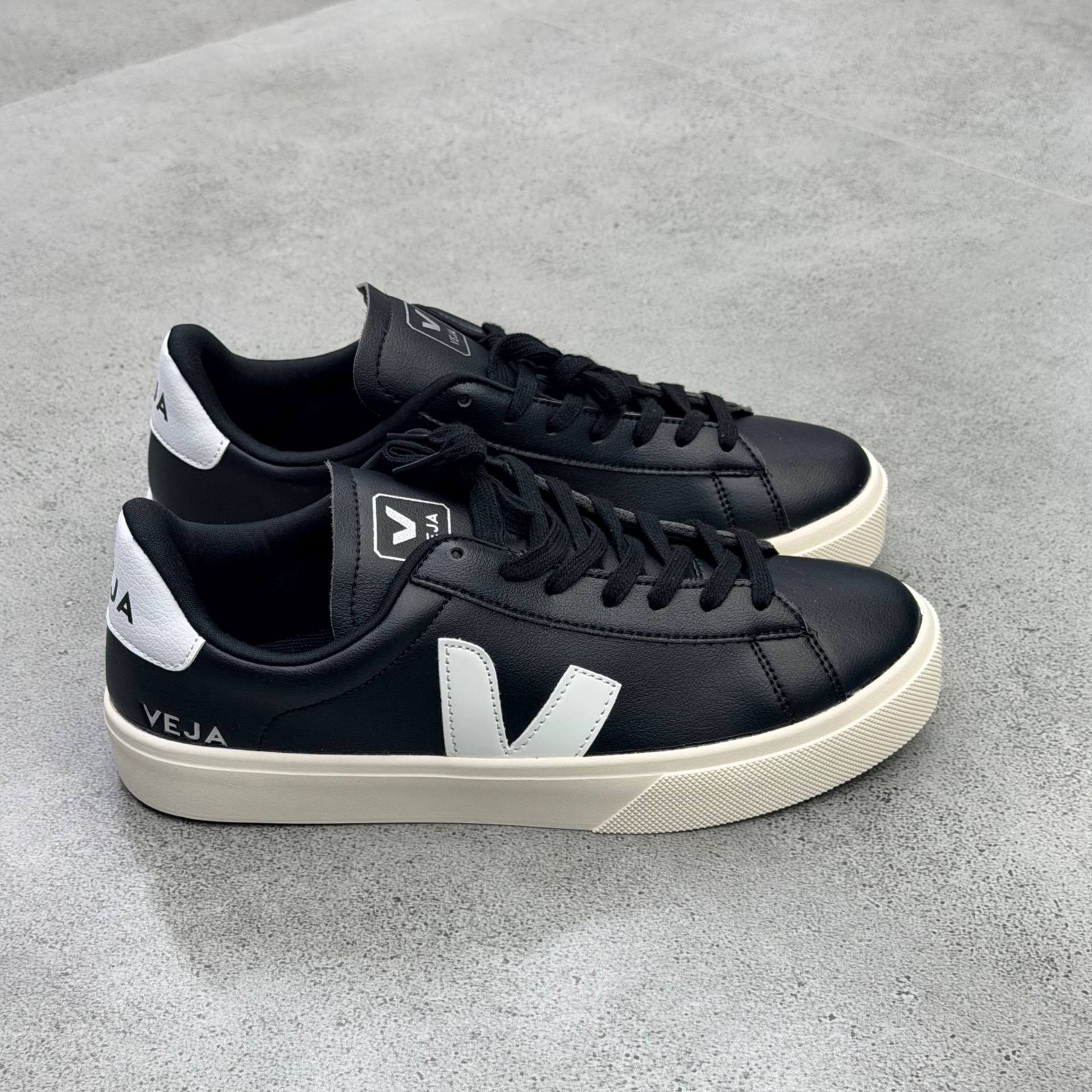 ونس وجا کمپو مشکی سفید Veja Campo Leather Black White