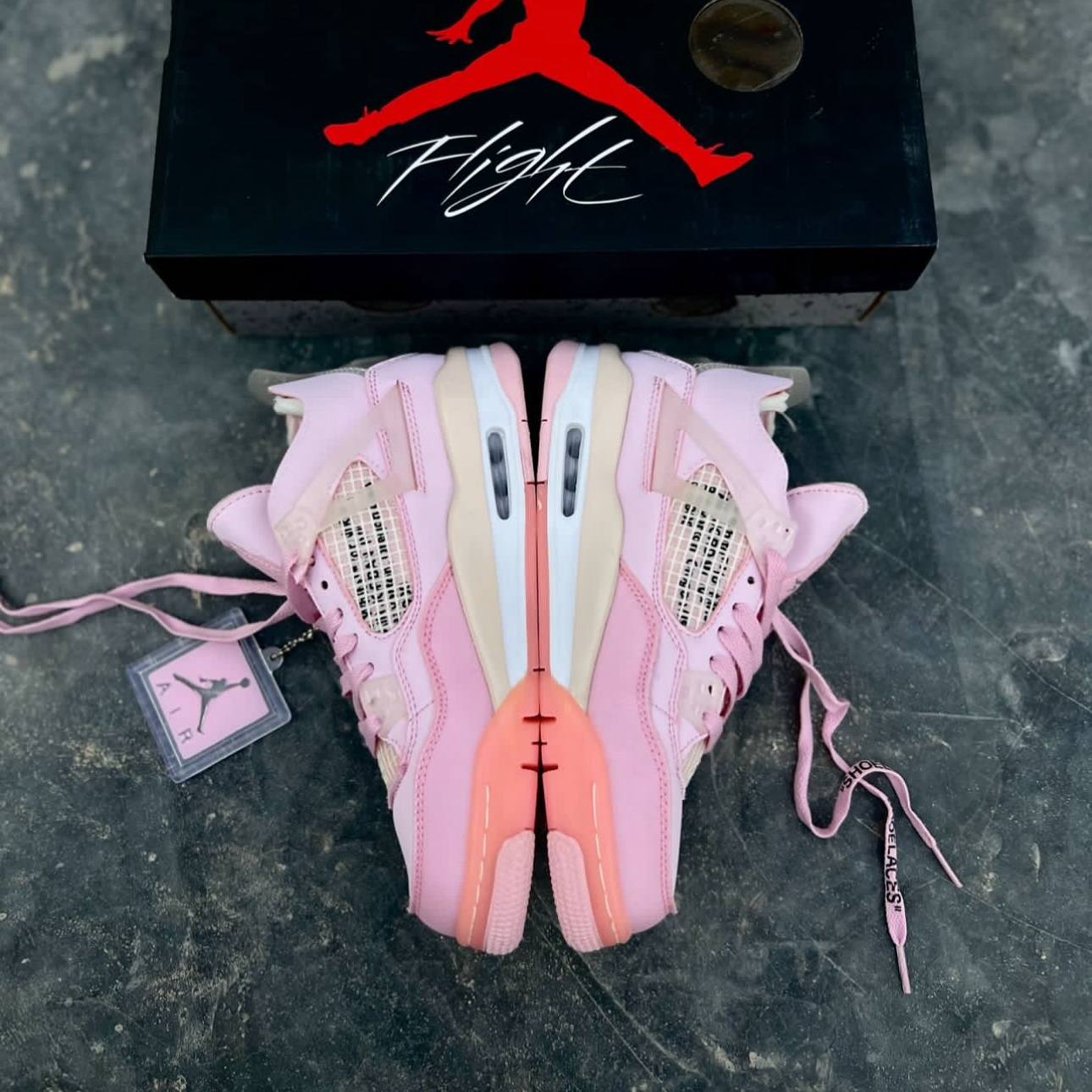 نایک ایر جردن 4 رترو اف وایت صورتی Nike Air Jordan 4 Retro x Off-White Pink 66
